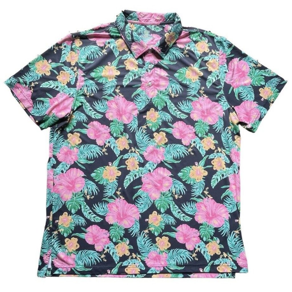 Lnwot Chubbies Performance All Over Floral Ss Polo Shirt Stretch Golf Xl Men